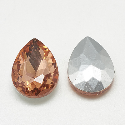 Pointed Back Glass Rhinestone Cabochons RGLA-T081-6x8mm-08-1