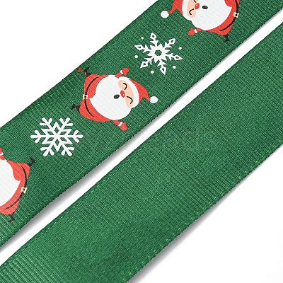 1 Roll Christmas Printed Polyester Grosgrain Ribbons OCOR-YW0001-05B-1