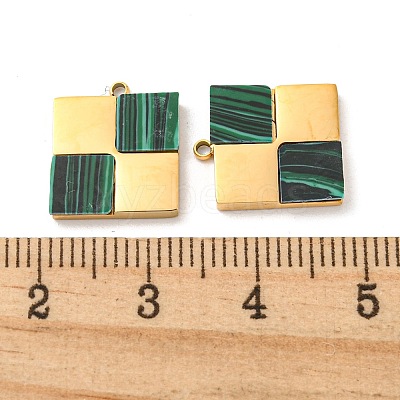 Synthetic Malachite Charms STAS-L022-203G-1