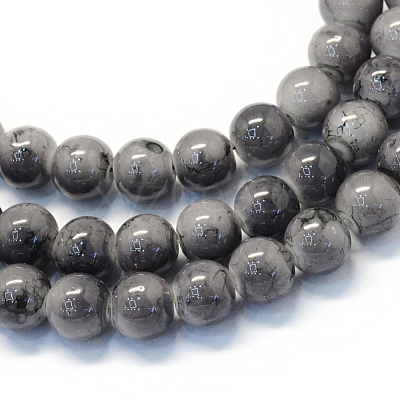 Baking Paint Glass Round Bead Strands X-DGLA-Q019-8mm-66-1