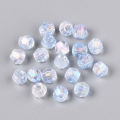 Transparent Spray Painted Glass Beads EGLA-N018-4mm-05-1
