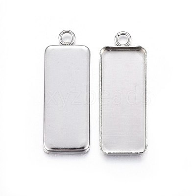 Tarnish Resistant 201 Stainless Steel Pendant Cabochon Settings STAS-P210-01P-1