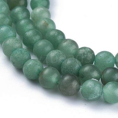 Natural Green Aventurine Beads Strands G-Q462-8mm-20A-1