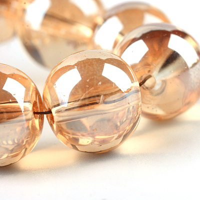Electroplate Glass Beads Strands X-EGLA-Q062-8mm-A12-1