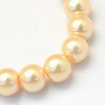 Baking Paint Pearlized Glass Pearl Round Bead Strands HY-Q003-4mm-61-1