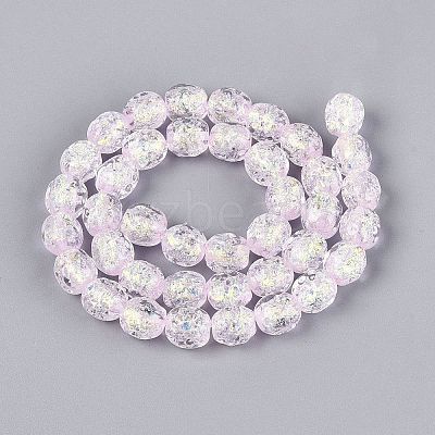 Handmade Foil Glass Beads Strands FOIL-Q002-05F-1