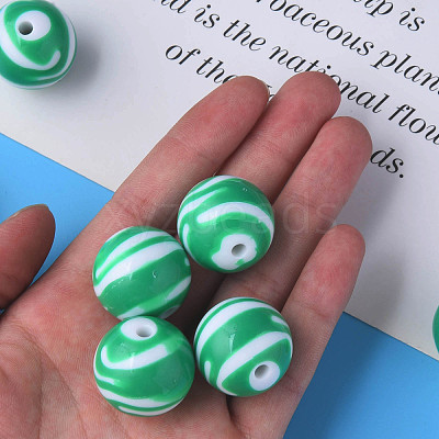 Opaque Striped Acrylic Beads MACR-S373-27C-07-1