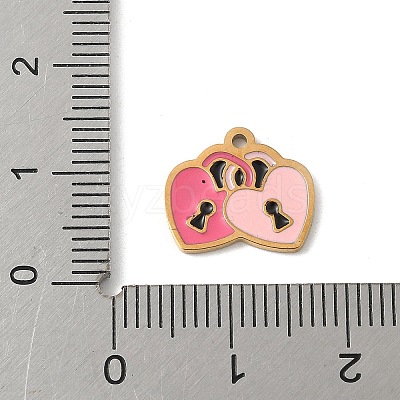 304 Stainless Steel Enamel Charms STAS-P388-19L-G-1