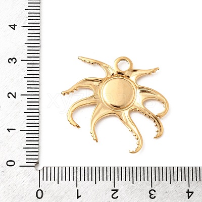 304 Stainless Steel Pendant Cabochon Settings STAS-B113-09G-02-1