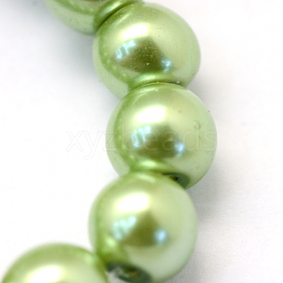Baking Paint Pearlized Glass Pearl Round Bead Strands HY-Q003-10mm-26-1