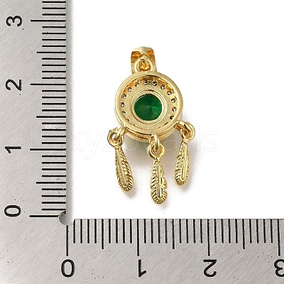 Rack Plating Brass Micro Pave Cubic Zirconia Pendants KK-G500-28G-1