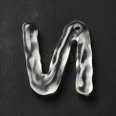 Transparent Resin Alphabet Pendants LS-RESI-C028-02N-1