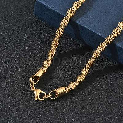 6MM 304 Stainless Steel Rope Chain Necklaces SA-CBA2696-04G-1