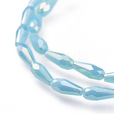 Electroplated Opaque Glass Beads Strands EGLA-L015-FR-B02-1