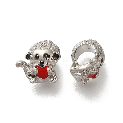 Rack Plating Alloy Enamel European Beads PALLOY-P307-13P-1