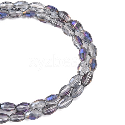 Electroplate Glass Beads Strands EGLA-J013-4x6mm-H04-1