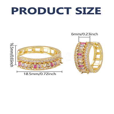 1 Pair Brass Micro Pave Cubic Zirconia Hoop Earrings EJEW-LP0004-84-1