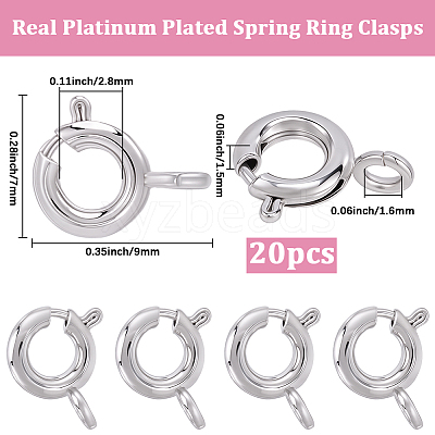 20Pcs Brass Spring Ring Clasps KK-BBC0027-68C-P-1