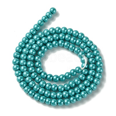 Eco-Friendly Dyed Glass Pearl Round Beads Strands HY-A002-4mm-RB073-1