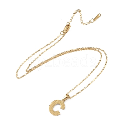 Ion Plating(IP) Initial Letter 304 Stainless Steel Pendant Necklaces NJEW-M199-01G-C-1