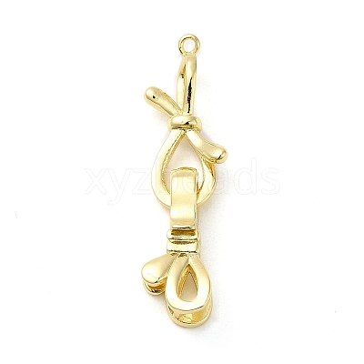 Rack Plating Brass Knot Fold Over Clasps KK-K349-12G-1