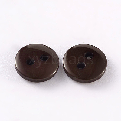 2-Hole Flat Round Resin Sewing Buttons for Costume Design BUTT-E119-18L-02-1