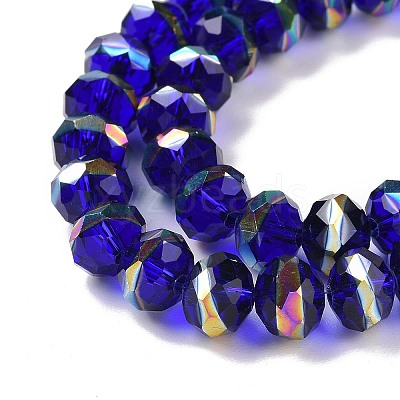 Transparent Electroplate Glass Beads Strands GLAA-F122-04E-1