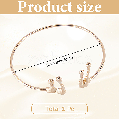 1Pcs Alloy Arm Cuff Bangles for Women AJEW-GF0010-92G-02-1