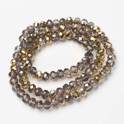 Electroplate Transparent Glass Beads Strands EGLA-A034-T6mm-O18-1