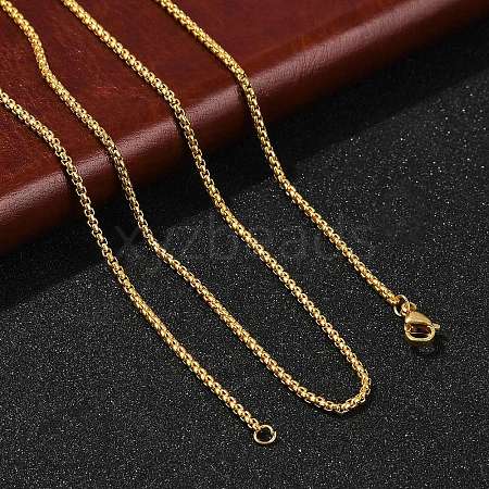 1.5mm Rack Plating Brass Box Chain Necklaces for Women Men MAK-L044-21G-1