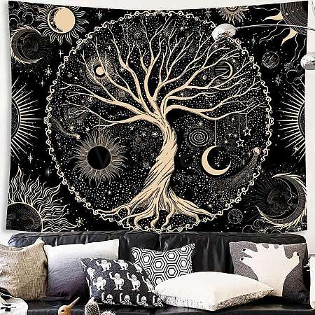 Polyester Wall Hanging Tapestry TREE-PW0001-35B-12-1