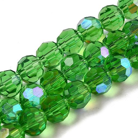 Electroplate Transparent Glass Beads Strands LS-EGLA-A035-T8mm-L11-1