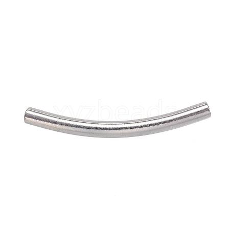 Tarnish Resistant 304 Stainless Steel Curved Tube Beads STAS-F040-43-P-1