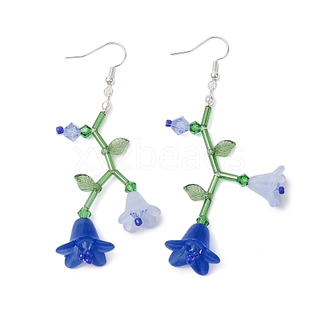 Imitation Austrian Crystal Glass Flower Dangle Earrings EJEW-TA00578-1