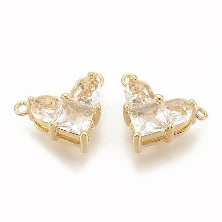 Brass Cubic Zirconia Charms X-KK-S340-12G-07-1