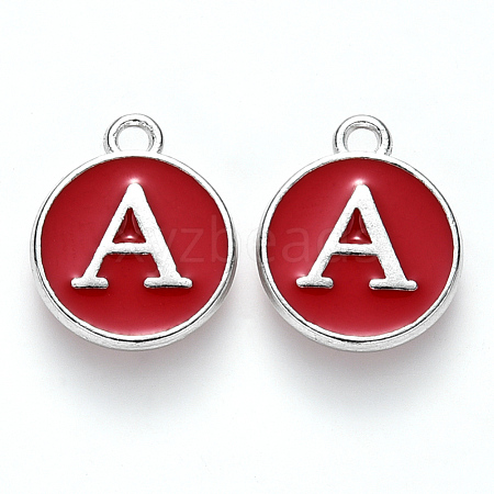 Platinum Plated Alloy Enamel Charms X-ENAM-S118-03A-P-1