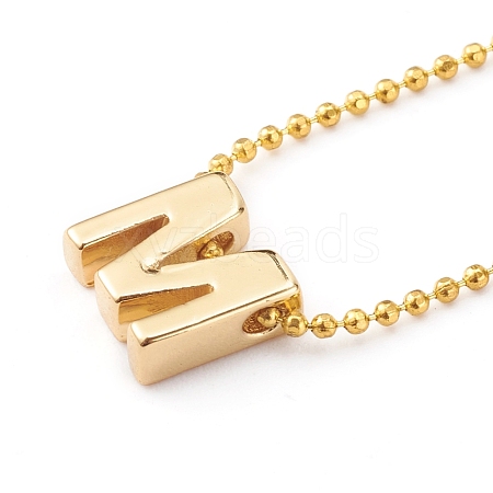 Brass Initial Pendant Necklaces NJEW-JN03330-02-1