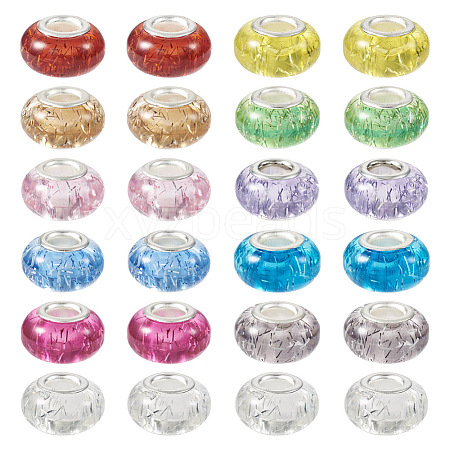 66Pcs 11 Colors Rondelle Resin European Beads RPDL-TA0001-03-1