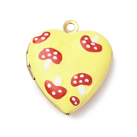 304 Stainless Steel Heart Locket Pendants STAS-Z168-02G-06-1