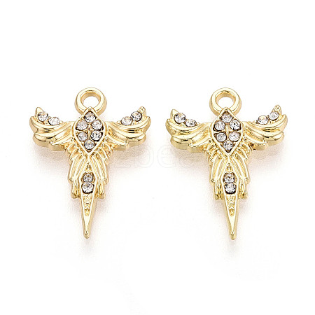 Alloy Rhinestone Pendants FIND-N008-18KCG-1