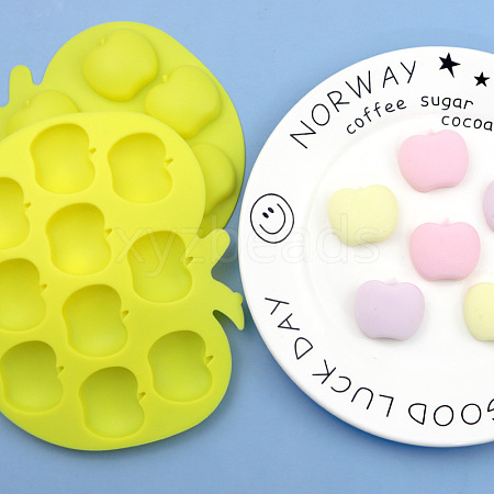 DIY Apple Shape Food Grade Silicone Molds SOAP-PW0001-105-1