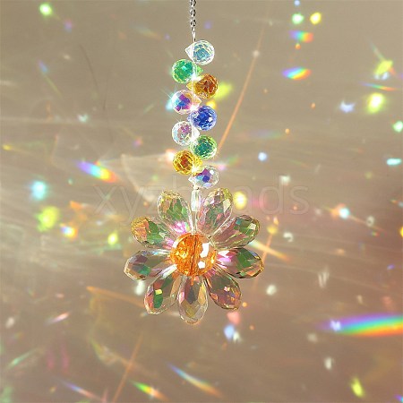 Glass Flower Hanging Ornaments PW-WG84321-03-1