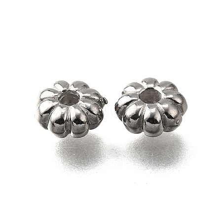 304 Stainless Steel Corrugated Beads STAS-V009-12B-P-1