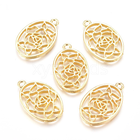 Alloy Open Back Bezel Pendants PALLOY-TAC0010-03G-1