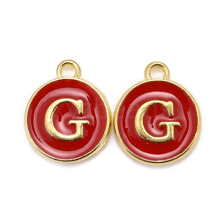 Golden Plated Alloy Enamel Charms X-ENAM-S118-03G-1