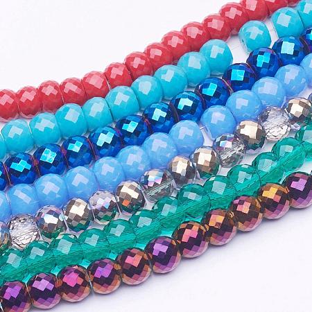 Glass & Electroplated Glass Beads Strands EGLA-E047-1