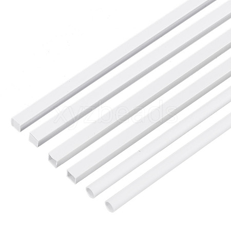 60Pcs 3 Style ABS Plastic Square & Round Tubes DIY-OC0011-73-1