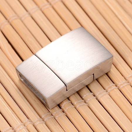 Tarnish Resistant 304 Stainless Steel Magnetic Clasps with Glue-in Ends STAS-G140-42B-1