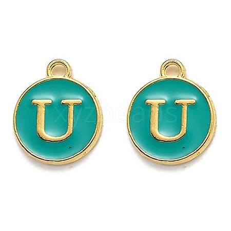 Golden Plated Alloy Enamel Charms LS-ENAM-Q437-15U-1