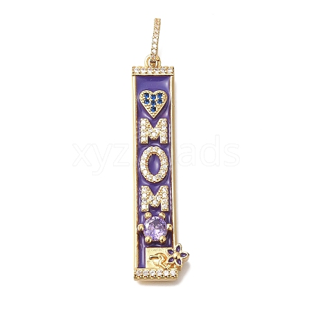 Brass Micro Pave Cubic Zirconia Pendants KK-K389-043G-1